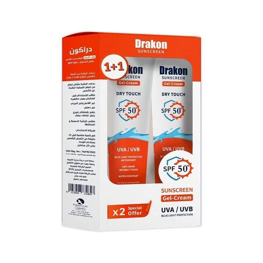 Drakon Sunscreen gel Dry Touch SPF 50+ X2 Promo pack